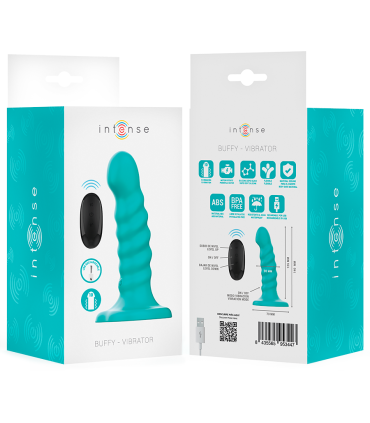 INTENSE BUFFY VIBRADOR TALLA S DISENO EN ESPIRAL 10 VIBRACIONES AZUL CONTROL REMOTO