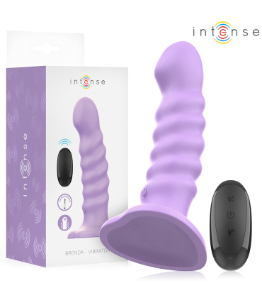 INTENSE BRENDA VIBRADOR TALLA M DISENO EN ESPIRAL 10 VIBRACIONES MORADO CONTROL REMOTO
