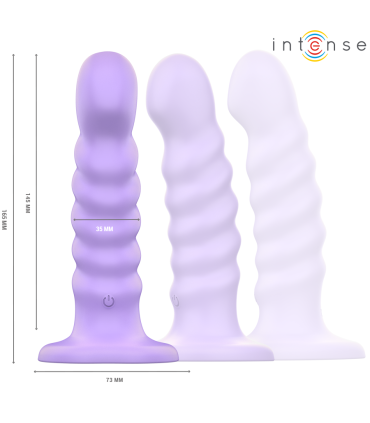 INTENSE BRENDA VIBRADOR TALLA M DISENO EN ESPIRAL 10 VIBRACIONES MORADO CONTROL REMOTO