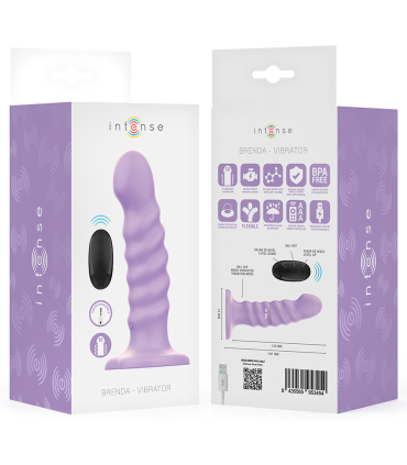 INTENSE BRENDA VIBRADOR TALLA M DISENO EN ESPIRAL 10 VIBRACIONES MORADO CONTROL REMOTO