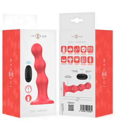 INTENSE CODY VIBRADOR CON VENTOSA ROJO CONTROL REMOTO