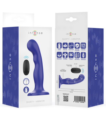 INTENSE SHORTY VIBRADOR CON VENTOSA AZUL CONTROL REMOTO