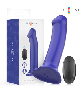INTENSE VICTORIA VIBRADOR CON VENTOSA 10 VIBRACIONES AZUL OSCURO CONTROL REMOTO