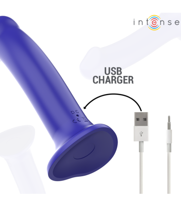 INTENSE VICTORIA VIBRADOR CON VENTOSA 10 VIBRACIONES AZUL OSCURO CONTROL REMOTO