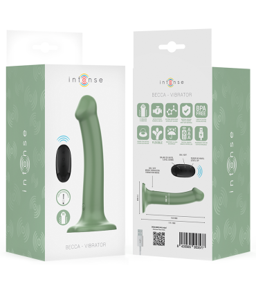INTENSE BECCA VIBRADOR CON VENTOSA 10 VIBRACIONES VERDE CONTROL REMOTO