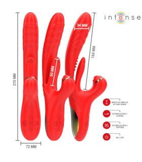 INTENSE ROSALIA VIBRADOR MULTIFUNCION 3 EN 1 ROJO