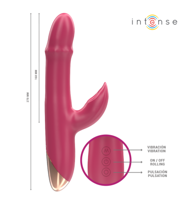 INTENSE CHLOE VIBRADOR MULTIFUNCION 3 EN 1 ROJO