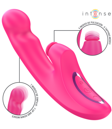 INTENSE EMI VIBRADOR 135 CM MULTIFUNCION 3 EN 1 10 VIBRACIONES ROSA