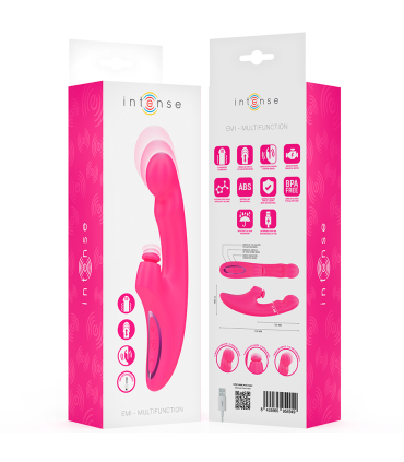 INTENSE EMI VIBRADOR 135 CM MULTIFUNCION 3 EN 1 10 VIBRACIONES ROSA