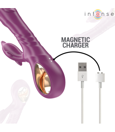 INTENSE HALLE VIBRADOR MULTIFUNCION CON LENGUA ESTIMULADORA EN FORMA DE DELFIN MORADO