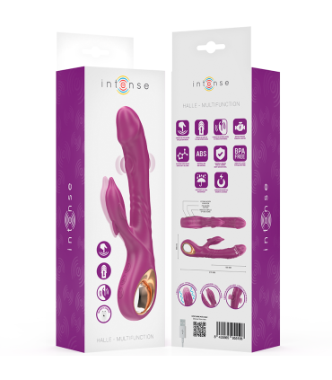 INTENSE HALLE VIBRADOR MULTIFUNCION CON LENGUA ESTIMULADORA EN FORMA DE DELFIN MORADO