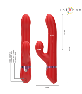 INTENSE LELE VIBRADOR MULTIFUNCION ROTATORIO OSCILACION ESTIMULACION ROJO