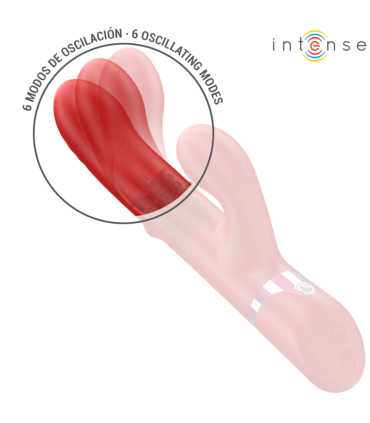 INTENSE LELE VIBRADOR MULTIFUNCION ROTATORIO OSCILACION ESTIMULACION ROJO