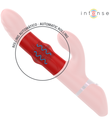 INTENSE LELE VIBRADOR MULTIFUNCION ROTATORIO OSCILACION ESTIMULACION ROJO