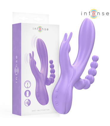INTENSE MIKO TRIPLE VIBRADOR RABBIT ESTIMULADOR ANAL 7 VIBRACIONES MORADO