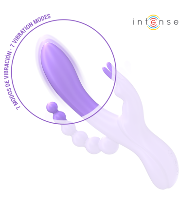 INTENSE MIKO TRIPLE VIBRADOR RABBIT ESTIMULADOR ANAL 7 VIBRACIONES MORADO
