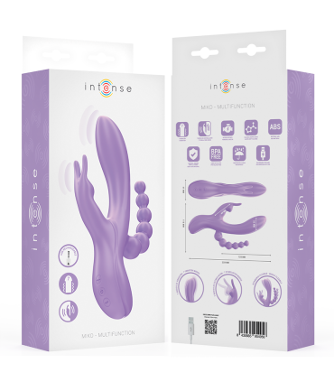 INTENSE MIKO TRIPLE VIBRADOR RABBIT ESTIMULADOR ANAL 7 VIBRACIONES MORADO