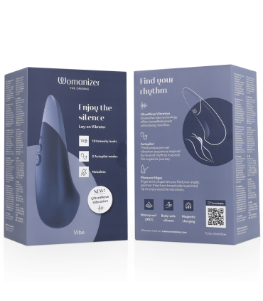 WOMANIZER VIBE VIBRADOR LAY ON SILENCIOSO AZUL OSCURO