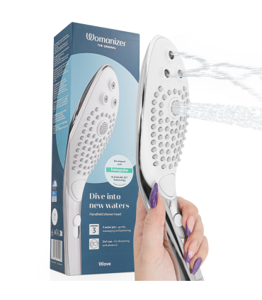 WOMANIZER WAVE CABEZAL DE DUCHA ESTIMULADOR DE CLITORIS PLATEADO