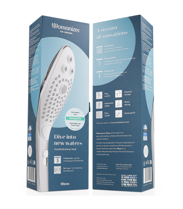 WOMANIZER WAVE CABEZAL DE DUCHA ESTIMULADOR DE CLITORIS PLATEADO