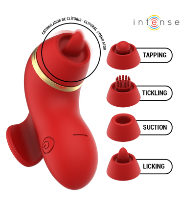 INTENSE PATTY ESTIMULADOR CON 4 CABEZALES SUCCION TAPPING TICKLING Y LICKING