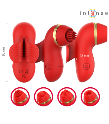 INTENSE PATTY ESTIMULADOR CON 4 CABEZALES SUCCION TAPPING TICKLING Y LICKING