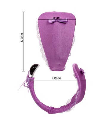 BAILE TANGA CON VIBRADOR CON CONTROL REMOTO LILA