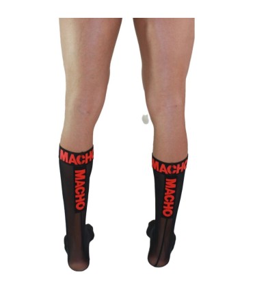 MACHO CALCETINES FINOS NEGRO ROJO TALLA UNICA