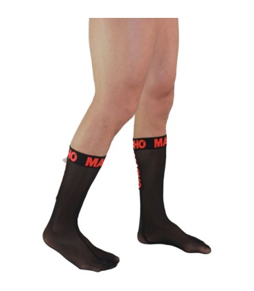 MACHO CALCETINES FINOS NEGRO ROJO TALLA UNICA