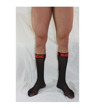 MACHO CALCETINES FINOS NEGRO ROJO TALLA UNICA