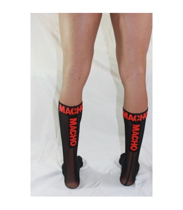 MACHO CALCETINES FINOS NEGRO ROJO TALLA UNICA