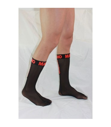 MACHO CALCETINES FINOS NEGRO ROJO TALLA UNICA