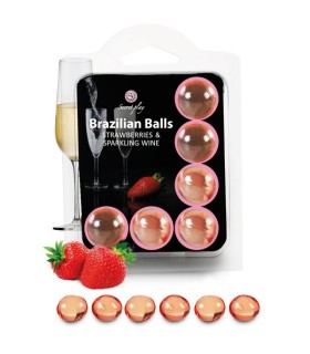 SECRETPLAY SET 6 BRAZILIANS BALLS FRESAS CON CAVA