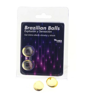 TALOKA BRAZILIAN BALLS GEL EXCITANTE EFECTO VIBRACION Y SHOCK 2 BOLAS