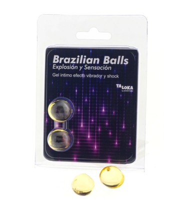 TALOKA BRAZILIAN BALLS GEL EXCITANTE EFECTO VIBRACION Y SHOCK 2 BOLAS