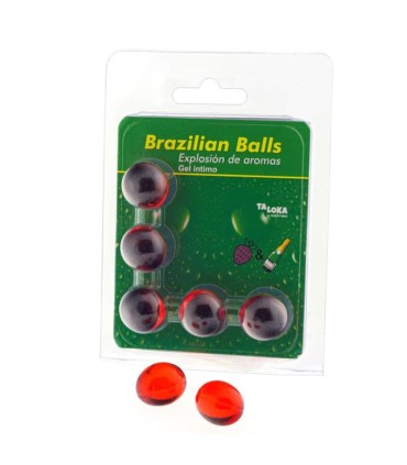 TALOKA BRAZILIAN BALLS GEL INTIMO FRESAS CHAMPN 5 BOLAS