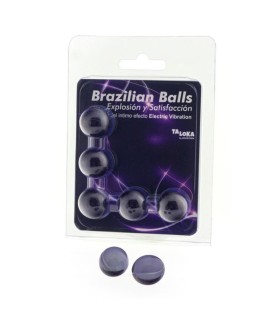 TALOKA BRAZILIAN BALLS GEL EXCITANTE EFECTO VIBRACION ELECTRICA 5 BOLAS