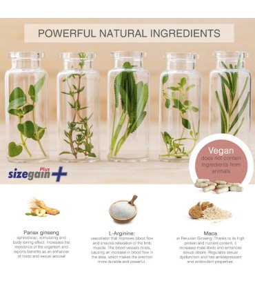 SizeGain Plus Complemento alimenticio para aumentar el tamano del pene y mejorar la potencia sexual