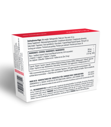 Andropharma Vigor Complemento alimenticio herbal para la libido masculina