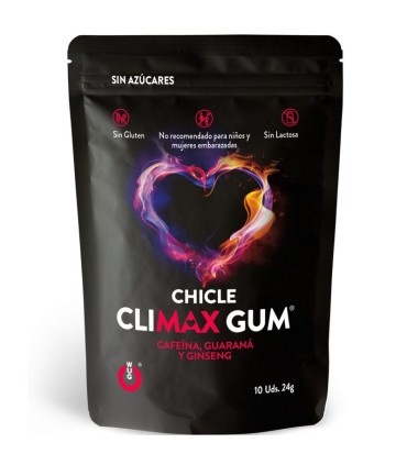 WUG Climax Chicle funcional con Maca Damiana y Ginseng para potenciar el deseo y la vitalidad intima