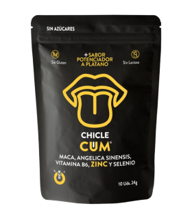 WUG CUM Chicle funcional con sabor a platano para potenciar la fertilidad vitalidad y energia masculina