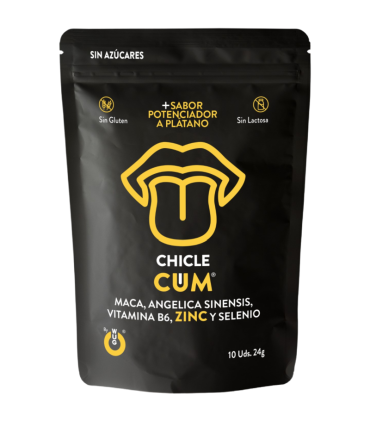 WUG CUM Chicle funcional con sabor a platano para potenciar la fertilidad vitalidad y energia masculina