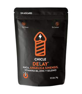 WUG DELAY Chicle funcional con Zinc Selenio y Vitamina B6 para mayor control y resistencia en los momentos intimos