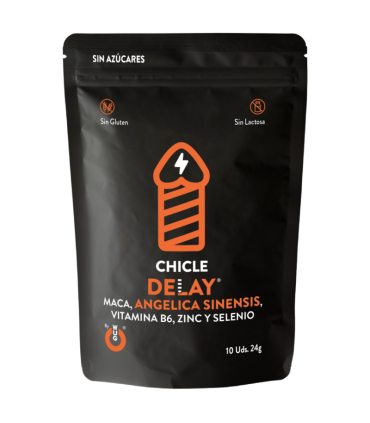 WUG DELAY Chicle funcional con Zinc Selenio y Vitamina B6 para mayor control y resistencia en los momentos intimos