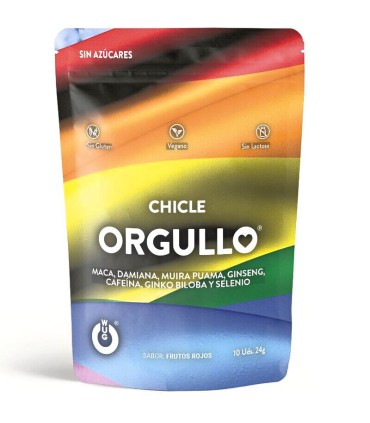 WUG Orgullo Chicle Funcional con Maca Ginseng y Ginkgo para Potenciar tu Vitalidad Intima