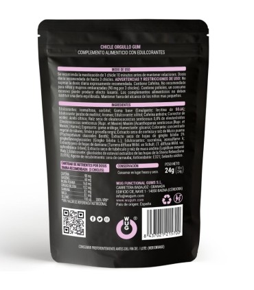 WUG Orgullo Chicle Funcional con Maca Ginseng y Ginkgo para Potenciar tu Vitalidad Intima