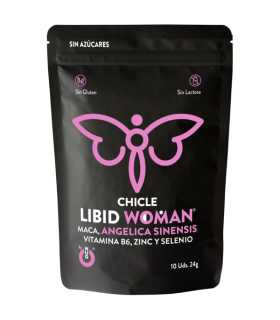 Chicle LIBID WOMAN Chicle funcional con Maca Ginseng Femenino y Zinc para potenciar la vitalidad femenina