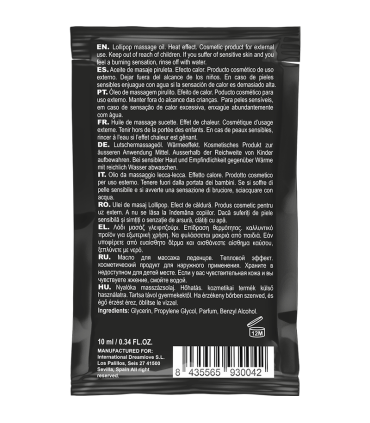 COQUETTE CHIC DESIRE POCKET ACEITE MASAJE KISSABLE EFECTO CALOR PIRULETA 10 ML