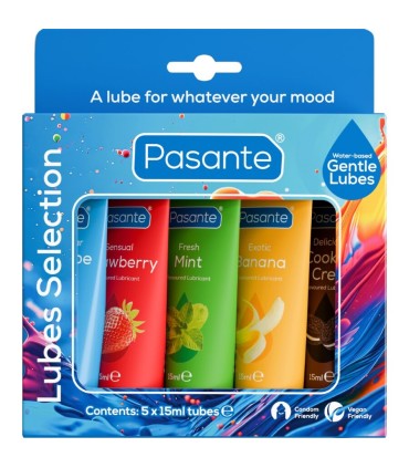 PASANTE PACK LUBRICANTES SABORES VARIADOS 5 UDS X 15 ML