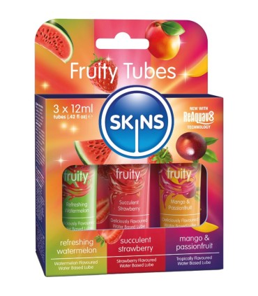 SKINS FRUITY LUBES KIT LUBRICANTES SANDIA FRESA MANGO 3 x 12 ML